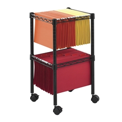 2 Tier Compact Wire File Cart for letter and legal size folders