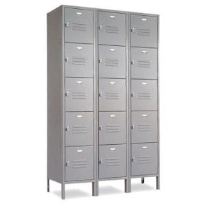 5 Tier Lockers - 12"d x 12"w x 66"h - Gray