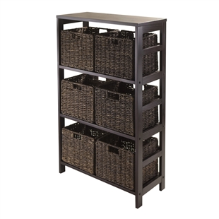 Granville 7pc. Storage Shelf w/ 6 Baskets - Espresso