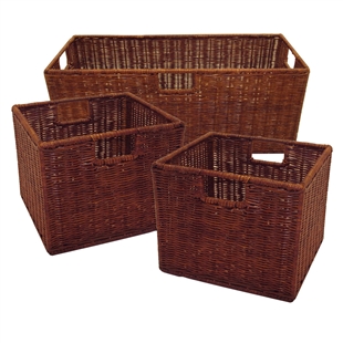 Leo Set of 3 Wired Baskets - 1 Large & 2 Small