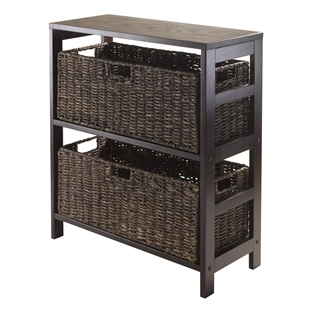 Granville 3-Piece Storage Shelf w/ 2 Large Baskets - Espresso