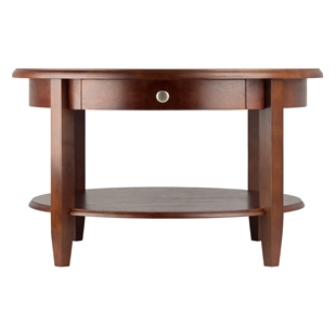 Concord Round Coffee Table w/ Drawer & Shelf