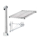 Extend the length of your wall mounted shelves with this add on kit. Includes wall mounted post kit, extra shelf, and double bracket to hold shelves in place.