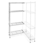 8"d x 12"w Chrome Wire Shelving Add-On Units w/ 4 Shelves