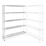 8"d x 30"w Chrome Wire Shelving Add-On Units w/ 5 Shelves