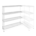 Wire Shelving Add On Kit with 4 Shelves - 12"d x 42"h