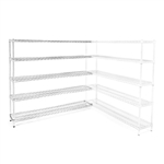 12"d x 72"w Chrome Wire Shelving Add-Ons w/ 5 Shelves