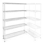 14"d x 42"w Chrome Wire Shelving Add-Ons w/ 5 Shelves