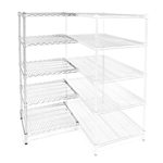 24"d x 36"w Chrome Wire Shelving Add-Ons w/ 5 Shelves