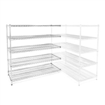24"d x 54"w Chrome Wire Shelving Add-Ons w/ 5 Shelves