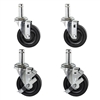 Rubber Stem Casters - 4-Pack