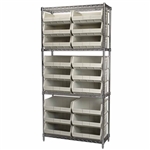 AkroBin Wire Shelving System w/ Stone Bins