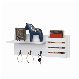 Utility Shelf w/ Pocket and Hanging Hooks