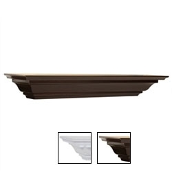 Crown Moulding shelf 5 in. d x 24 in. w in white and espresso