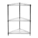 SI 24" Chrome Wire Shelving Triangle Corner Unit with Three Shelves