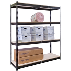 48"d Black Double-Rivet Shelving Units