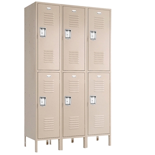 Double Tier Lockers - 12"d x 12"w x 78"h - Champagne