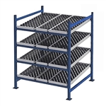 48"d x 48"w x 84"h Gravity Flow Rack w/ SpanTrack Wheel Beds