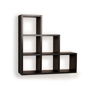 Stepped Six Cubby Wall Shelf