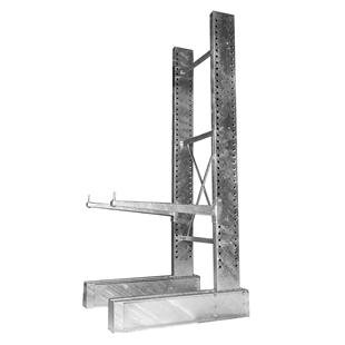 12'h Single Sided Galvanized Cantilever Rack with 48" Arms