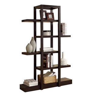 Cappuccino 71"h Open Concept Display Etagere