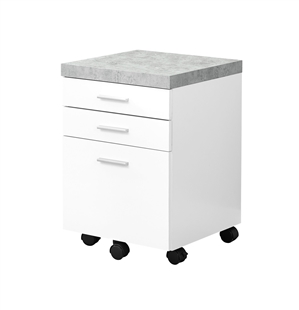 Mobile Filing Cabinet - White/Cement-Look