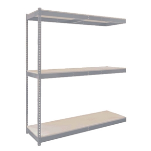 Lyon Gray 18"d 3-Shelf Double Rivet Shelving Add-On Units