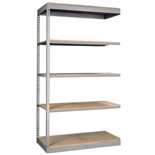 Lyon 12"d 5-Shelf Single Rivet Shelving Add-On Units - Gray