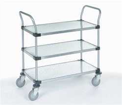 3-Shelf Galvanized Steel Utility Carts