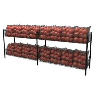 Double-Wide Basket Shelving w/ "S" Hook