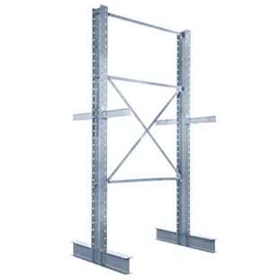 20'h Double Sided Galvanized Cantilever Rack with 36" Arms