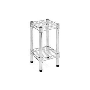 Industrial Wire Shelving Unit with 2 Shelves - 8"d