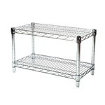 Industrial Wire Shelving Unit with 2 Shelves - 14"d