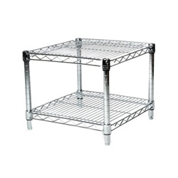 Industrial Wire Shelving Unit with 2 Shelves - 24"d