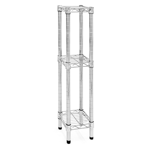 Industrial Wire Shelving Unit with 3 Shelves - 8"d