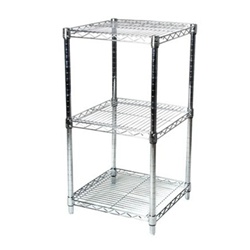 Industrial Wire Shelving Unit with 3 Shelves - 24"d