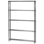 10"d x 48"w Chrome Wire Shelving w/ 5 Shelves