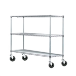 12"d Chrome Wire Carts w/ 3 Shelves