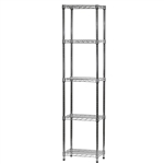 Wire Shelving Unit w/ 5 Shelves - 12"d x 18"w