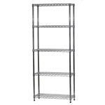 Wire Shelving Unit w/ 5 Shelves - 12"d x 30"w