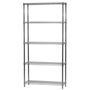 Wire Shelving Unit w/ 5 Shelves - 12"d x 36"w