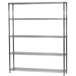 Wire Shelving Unit w/ 5 Shelves - 12"d x 60"w