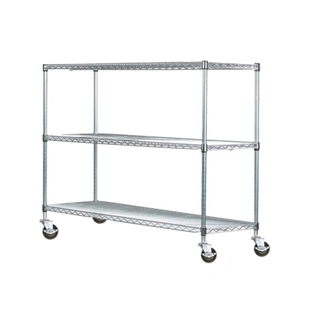 14"d Chrome Wire Carts w/ 3 Shelves