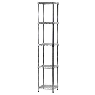 Wire Shelving Unit w/ 5 Shelves - 14"d x 14"w