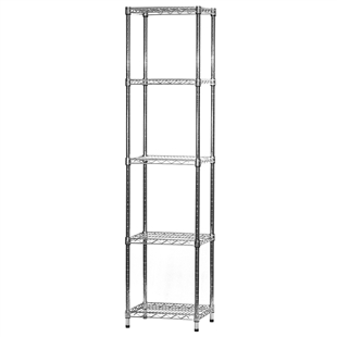 Wire Shelving Unit w/ 5 Shelves - 14"d x 18"w