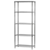 Industrial Wire Shelving Unit with 5 Shelves - 14"d x 30"w