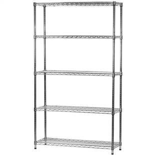 Industrial Wire Shelving Unit with 5 Shelves - 14"d x 42"w