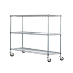 18"d Chrome Wire Carts w/ 3 Shelves