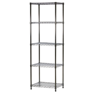 Industrial Wire Shelving Unit with 5 Shelves - 18"d x 24"w