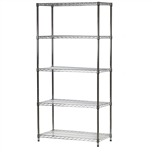 Industrial Wire Shelving Unit with 5 Shelves - 18"d x 36"w x 54-96"h